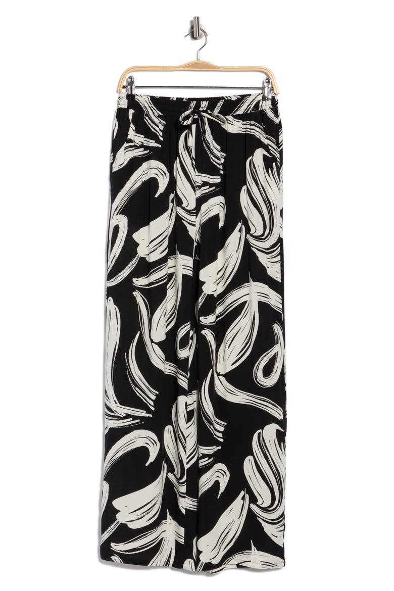 Print Tie Waist Wide Leg Pants, Alternate, color, VANILLA ICE
