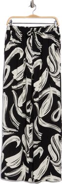 Halogen® Print Tie Waist Wide Leg Pants