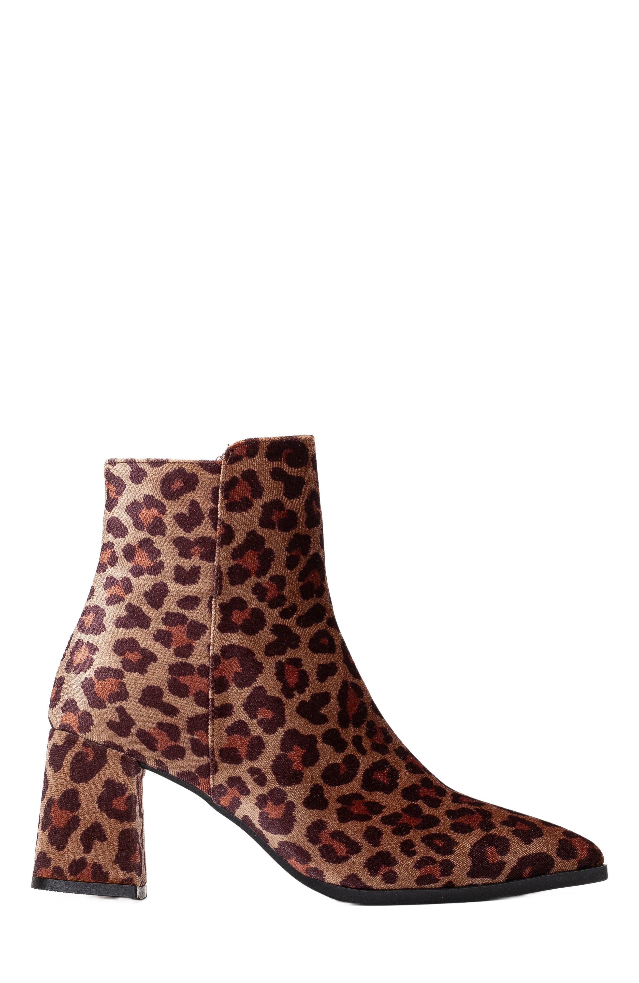 Forever & Always Shoes Leia Leopard Print Ankle Boots, Main, color, 