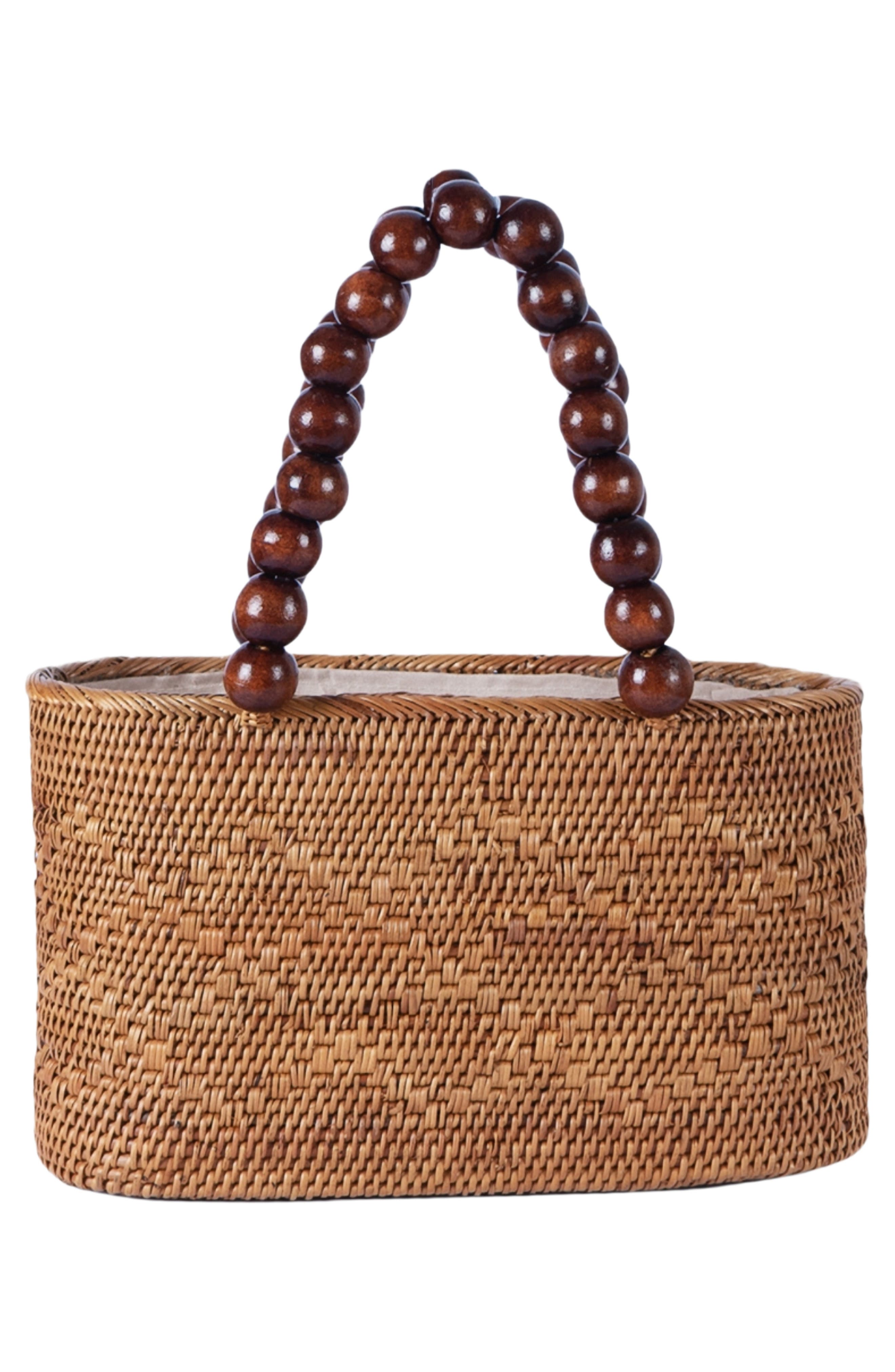 Tatia Bead Handle Bag, Alternate, color, NATURAL