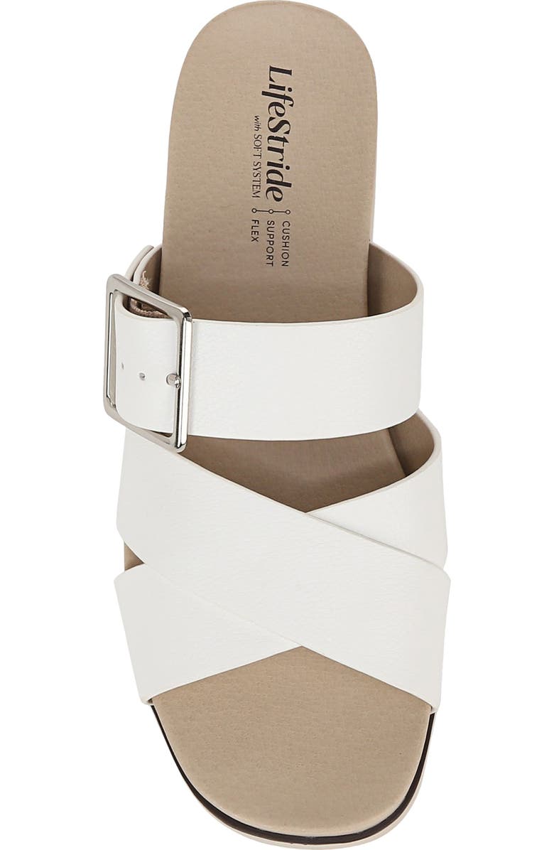 LifeStride Getaway Platform Slide Sandal, Alternate, color, White