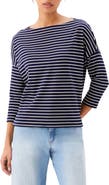 Karen Kane Stripe Boat Neck Top