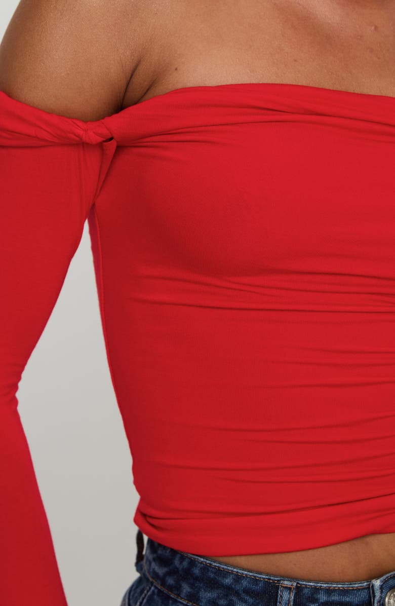 Princess Polly Dusky Twisted Off the Shoulder Long Sleeve Top, Alternate, color, 