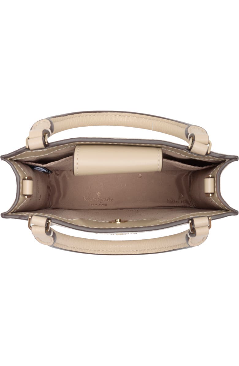Kate Spade New York lena colorblocked pebbled leather mini tote bag, Alternate, color, Light Sand Multi
