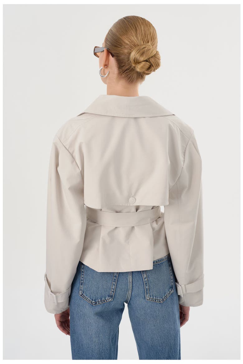 Quinn | Cropped Trench Coat, Alternate, color, Whisper White