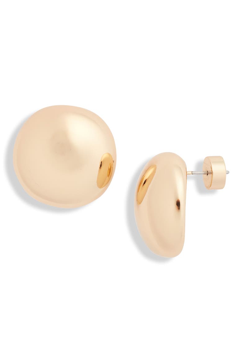 Polished Dome Stud Earrings, Main, color, GOLD