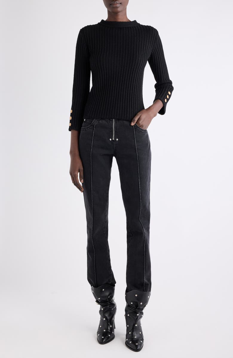 Isabel Marant Dixie Reversible Wool Zip Cardigan, Alternate, color, Black