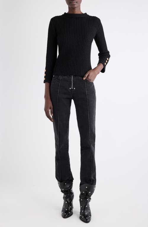 Isabel Marant Silviana Pintuck Slim Fit Jeans In Black