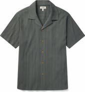 Bonobos Textured Stripe Knit Cotton Blend Camp Shirt