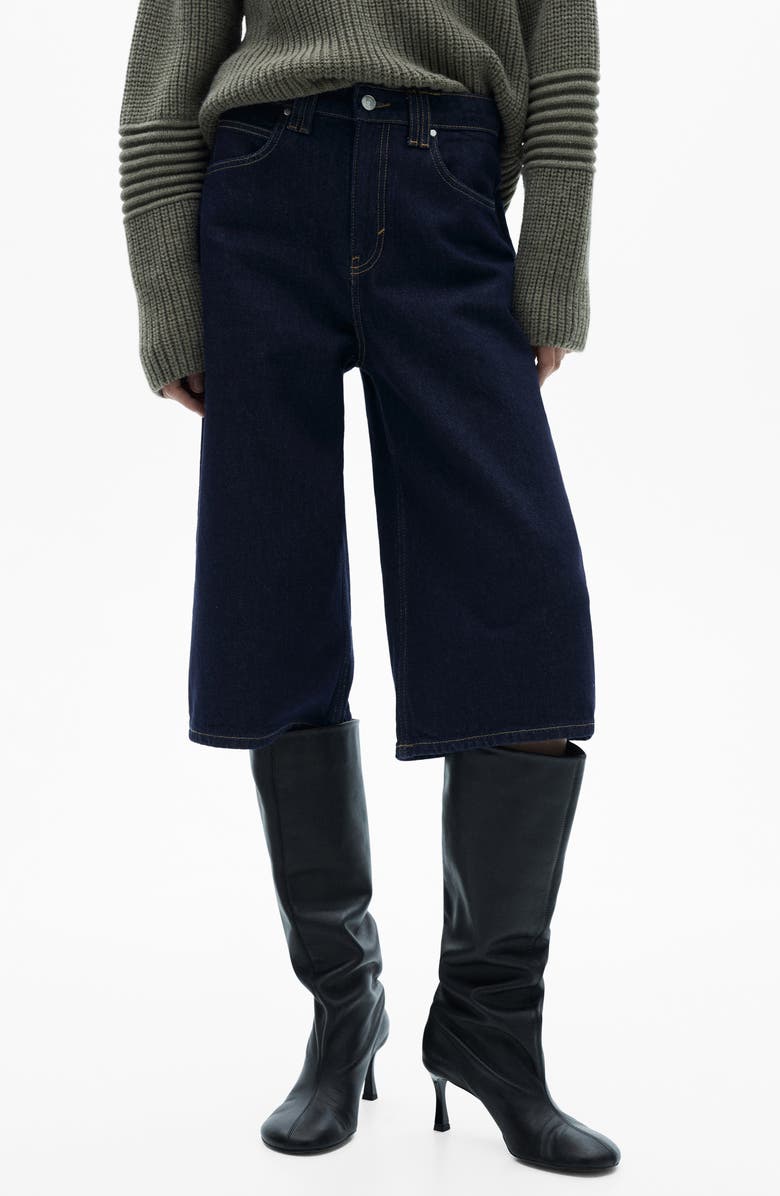 MANGO Relaxed Long Denim Shorts, Main, color,