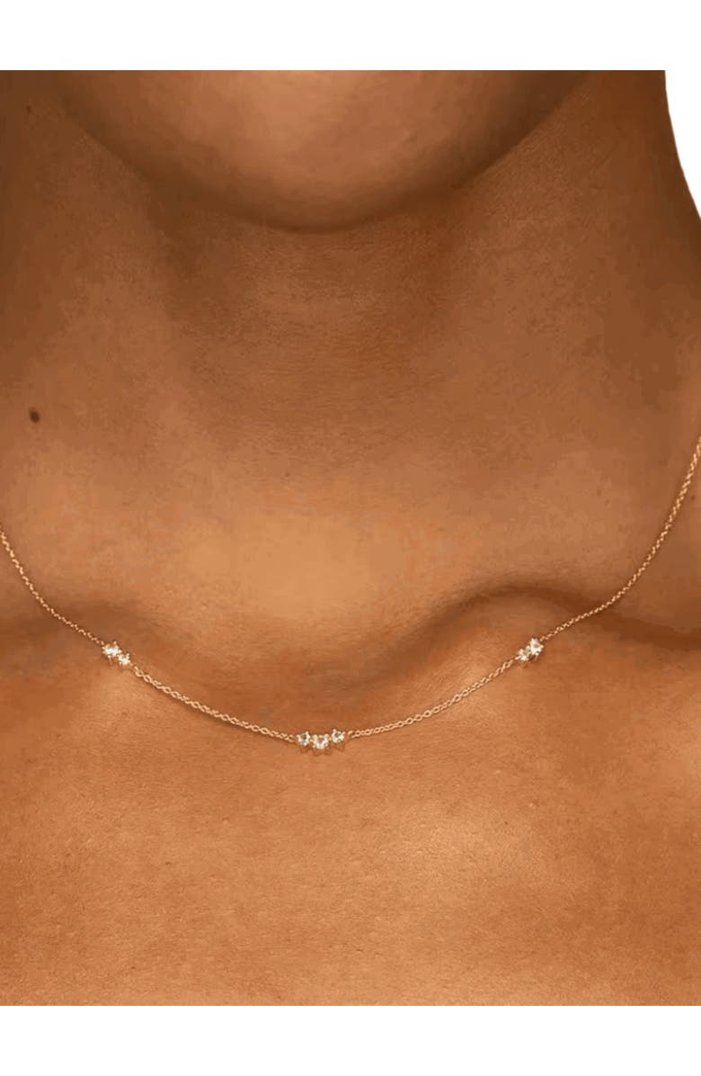 Hollywood Sensation Seraphima Elegant Necklace with Seven Round Cut Cubic Zirconia Stones, Alternate, color,