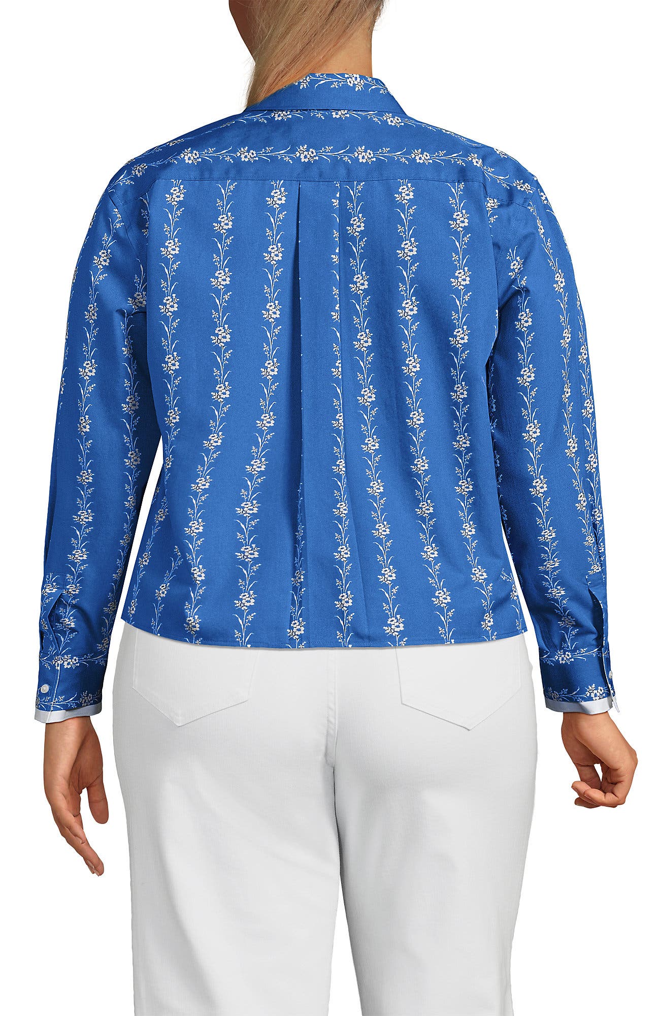Plus Size Carefree Cotton Shirt with Removable Bow - image 4