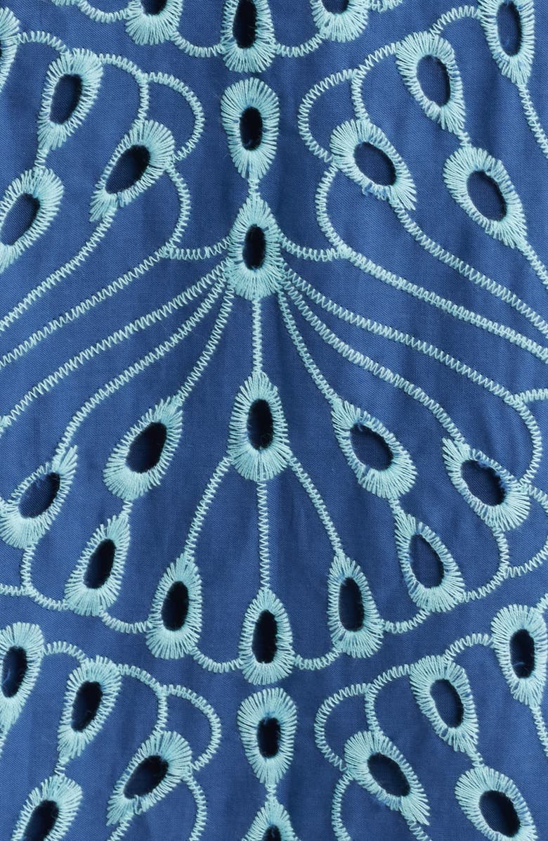 Lilly Pulitzer<sup>®</sup> Arlin Eyelet Embroidered Midi Dress, Alternate, color, Starlight Navy X Capri Blue