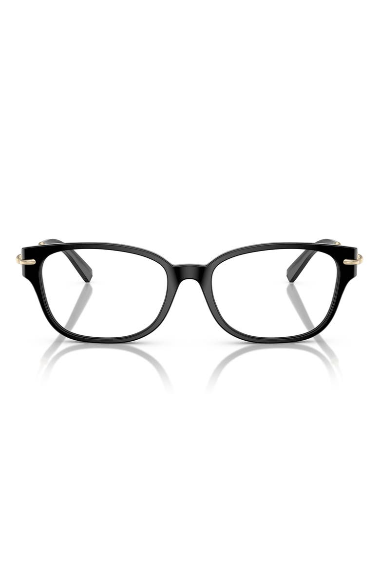 Tiffany & Co. 52mm Pillow Optical Glasses, Main, color, Black