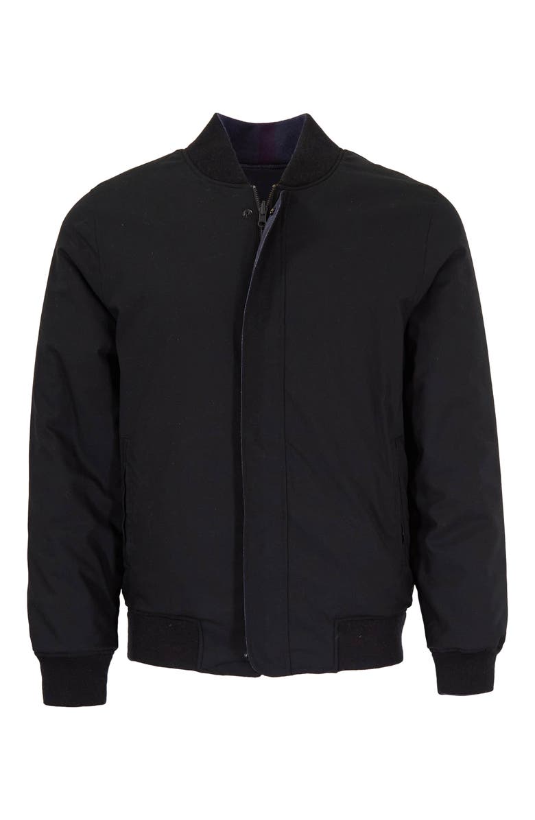 Lords of Harlech Jenkin Reversible Bomber Jacket, Main, color, Black