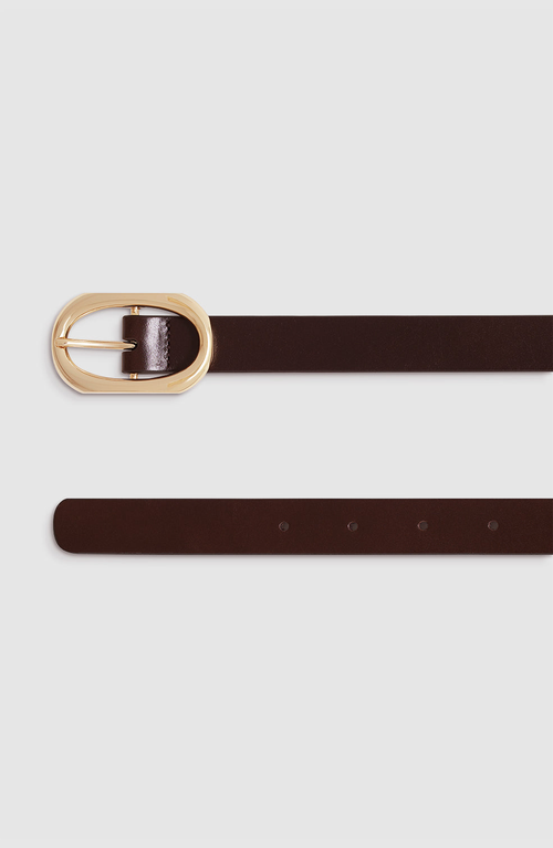 Anine Bing Small Signature Link Belt In Brown