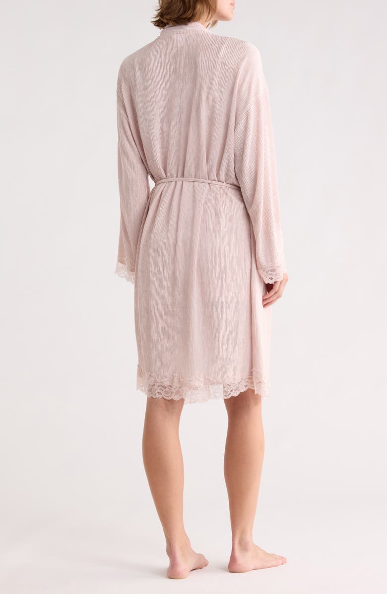 Danskin Pleated Lace Trim Pajamas, Alternate, color, Pale Peony