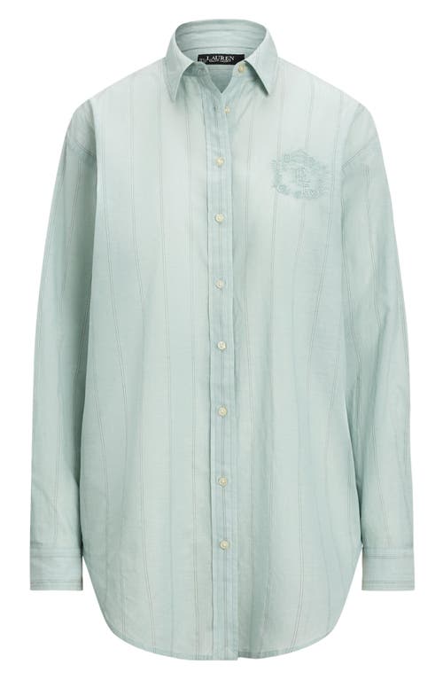 RALPH LAUREN LAUREN RALPH LAUREN STRIPE OVERSIZE COTTON BUTTON-UP SHIRT