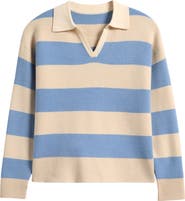 Freshman Kids' Stripe Johnny Collar Rugby Sweater