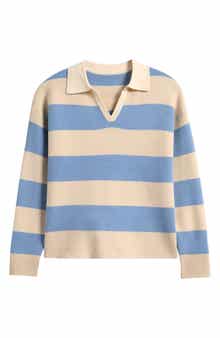 Kids' Stripe Johnny Collar Rugby Sweater