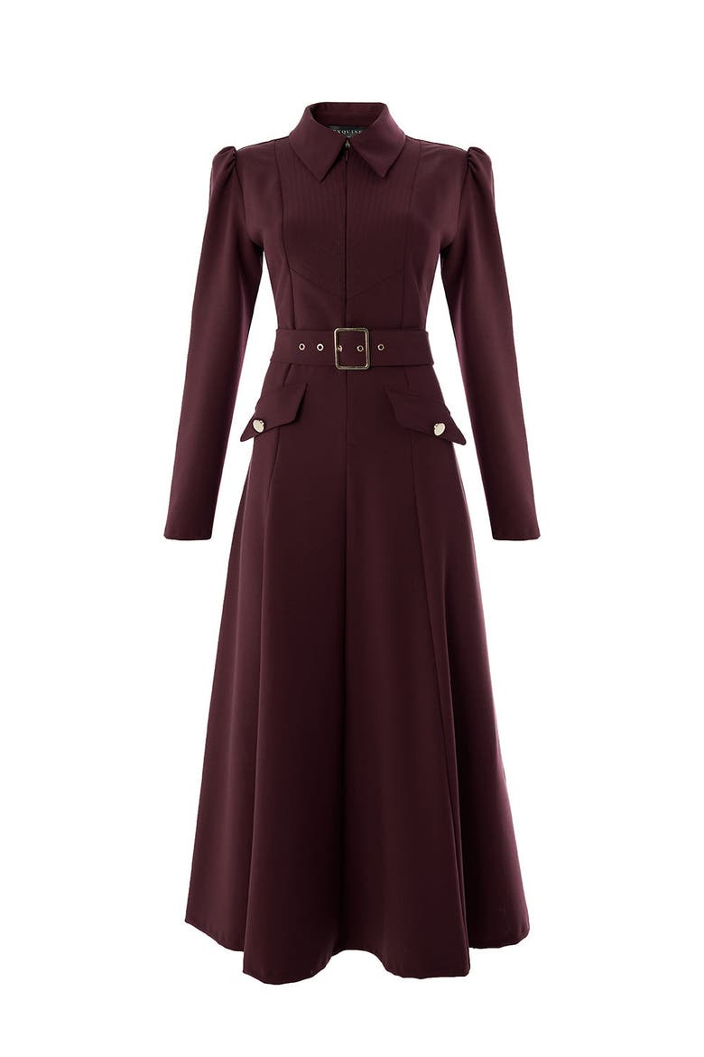 Bailee Midi Dress, Alternate, color, BURGUNDY