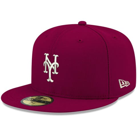 Men's New Era Cardinal New York Mets White Logo 59FIFTY Fitted Hat