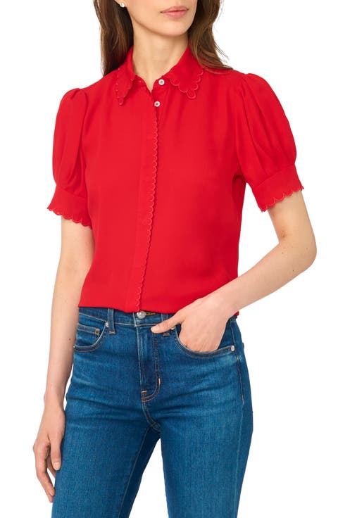 Scallop Short Sleeve Top