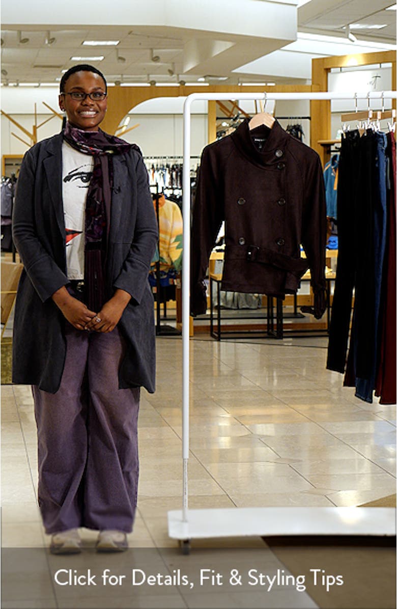 Faux Suede Crop Belted Trench Coat, sales video thumbnail