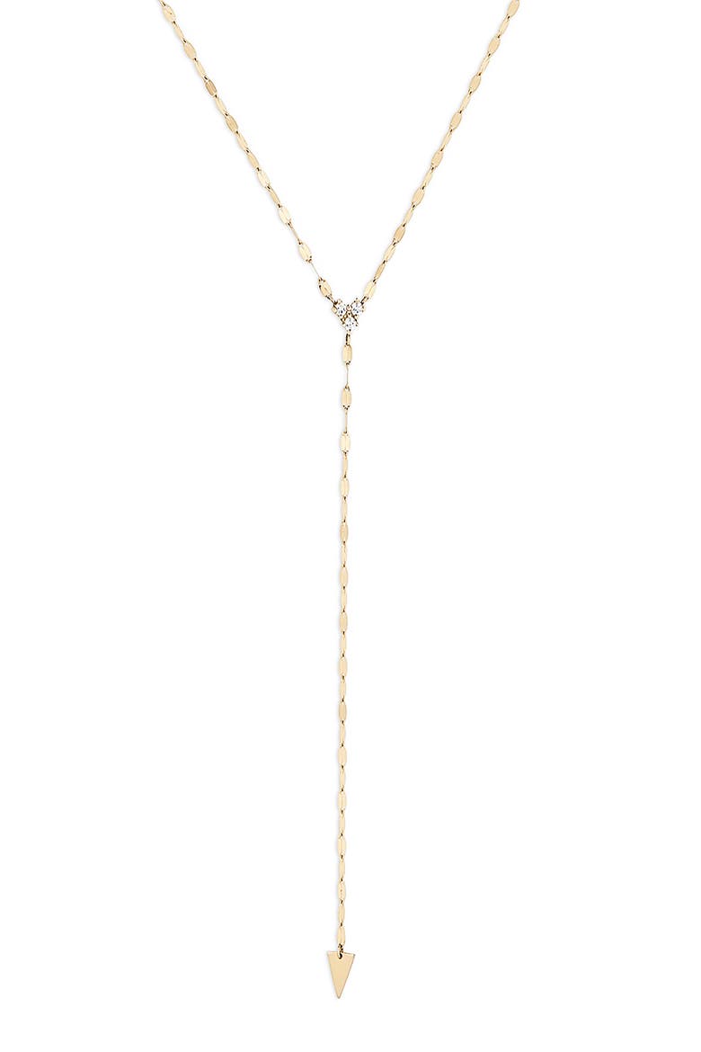 Vista 14K Gold Solo Cluster Diamond Y Necklace, Alternate, color, YELLOW GOLD