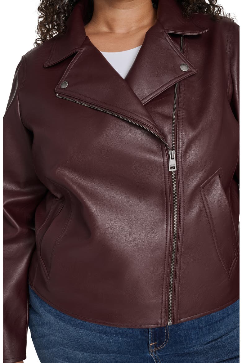 Slim Fit Faux Leather Moto Jacket, Alternate, color, OXBLOOD