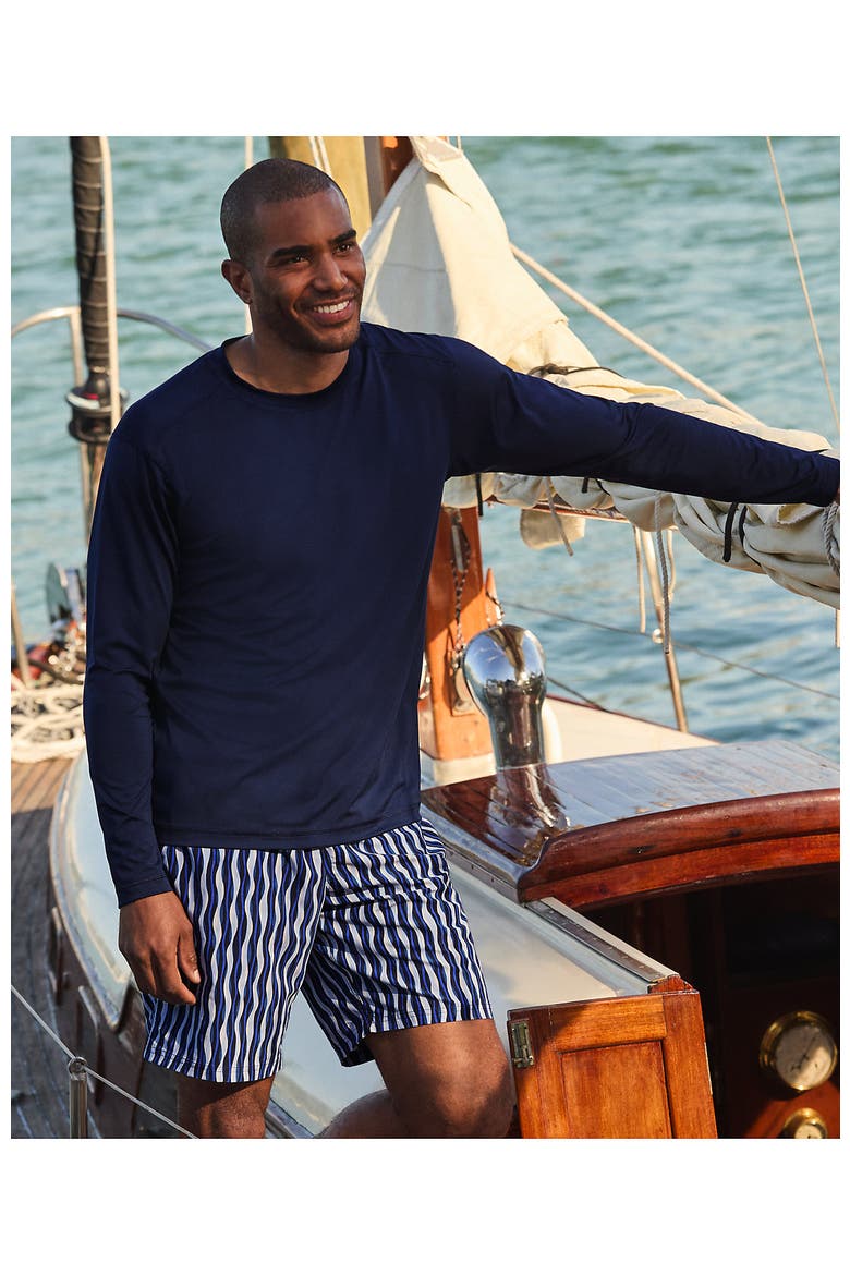 Long Sleeve Swim Tee Rash Guard, Alternate, color, Deep Sea Navy