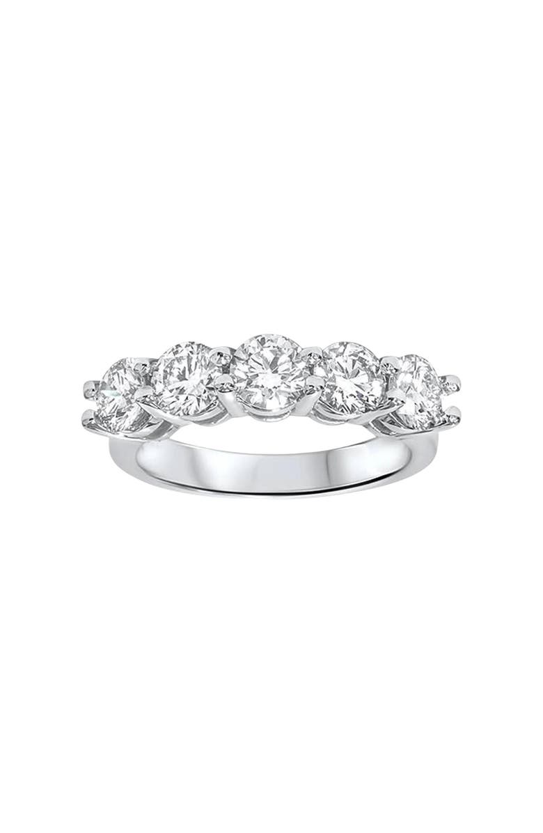 Bliss Diamond 2 Carat 5-Stone Round Lab Grown Diamond Ring 14K Gold, Main, color, 14K White Gold