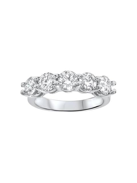 2 Carat 5-Stone Round Lab Grown Diamond Ring 14K Gold