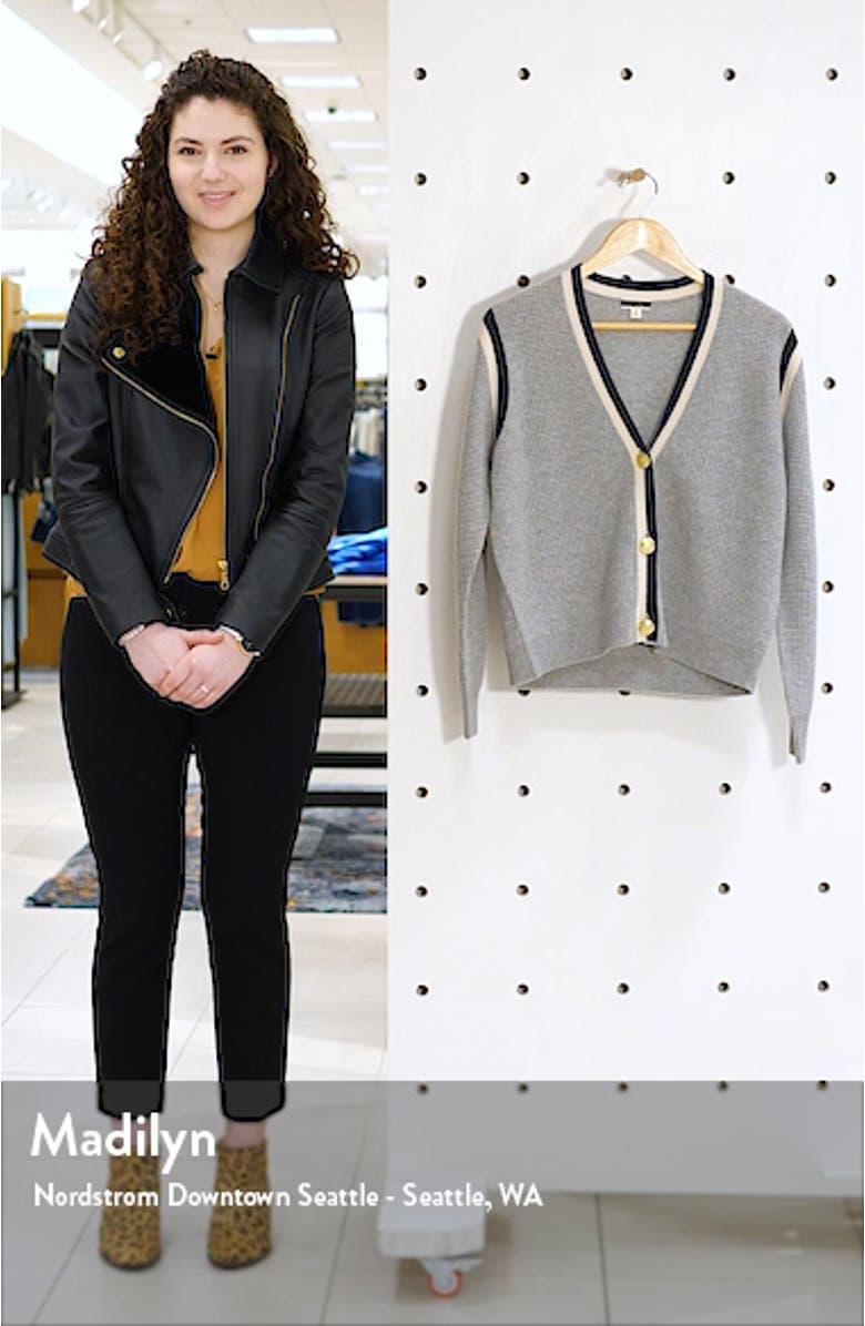 Cashmere Waffle Knit Cardigan Sweater, sales video thumbnail