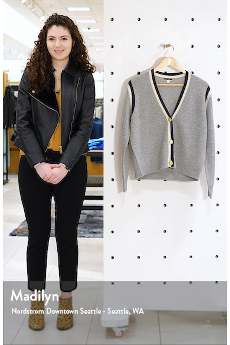 Cashmere Waffle Knit Cardigan Sweater video