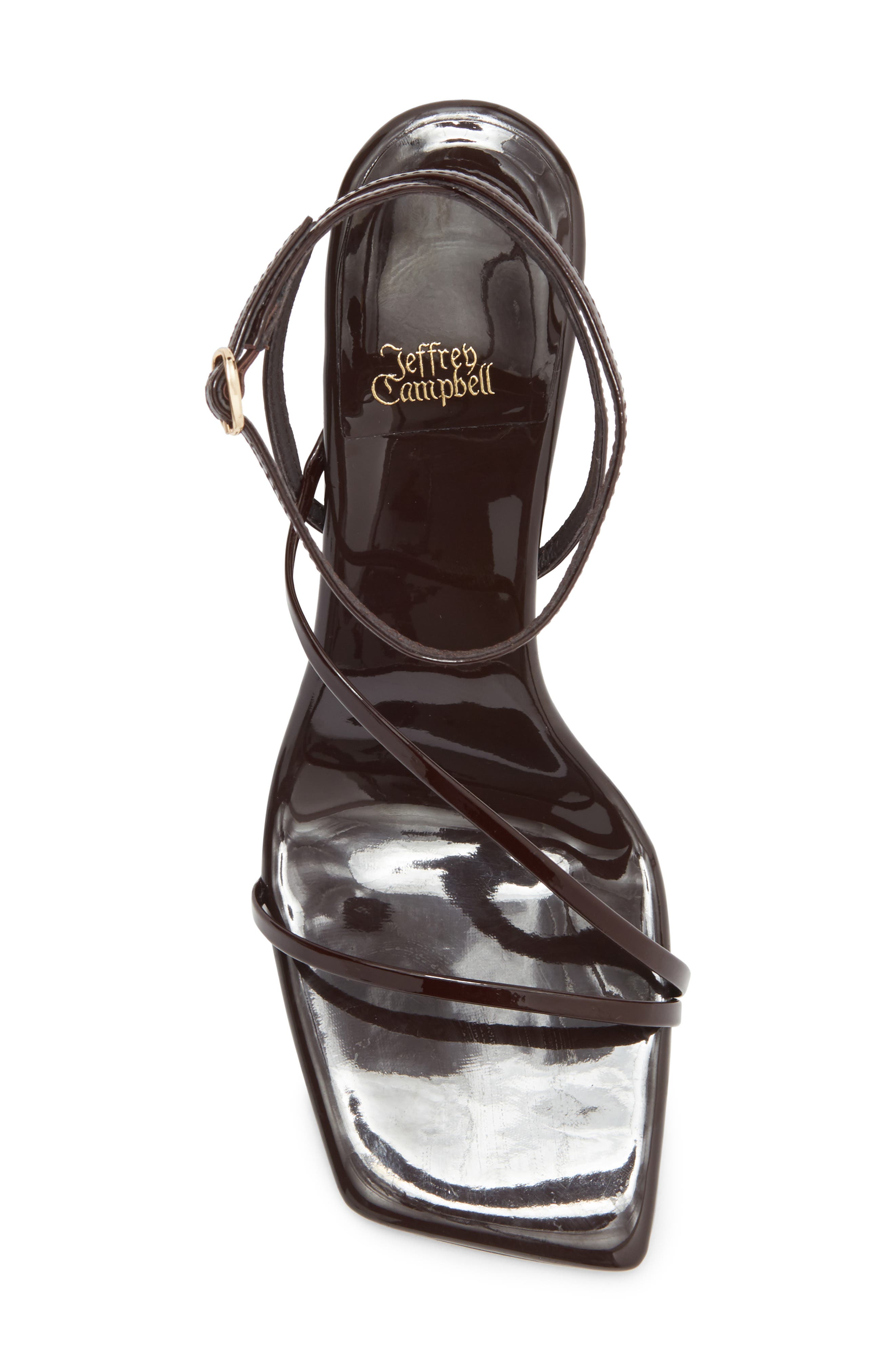 Jeffrey Campbell Topsail Ankle Strap Wedge Sandal, Alternate, color, Coffee Patent