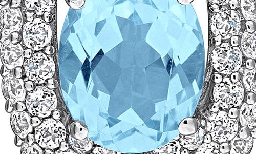 Delmar Sky Blue Topaz & White Topaz Pendant Necklace In Metallic