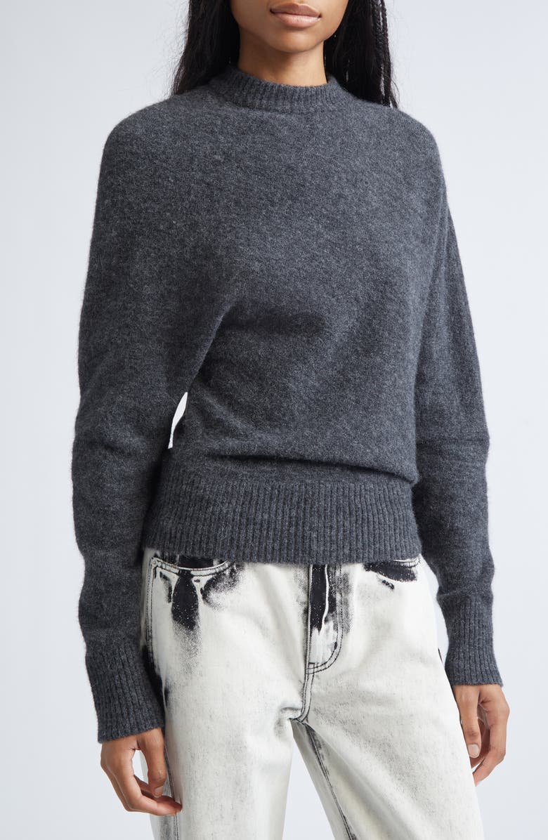 Proenza Schouler Abie Boiled Wool Blend Sweater, Alternate, color, Dark Grey