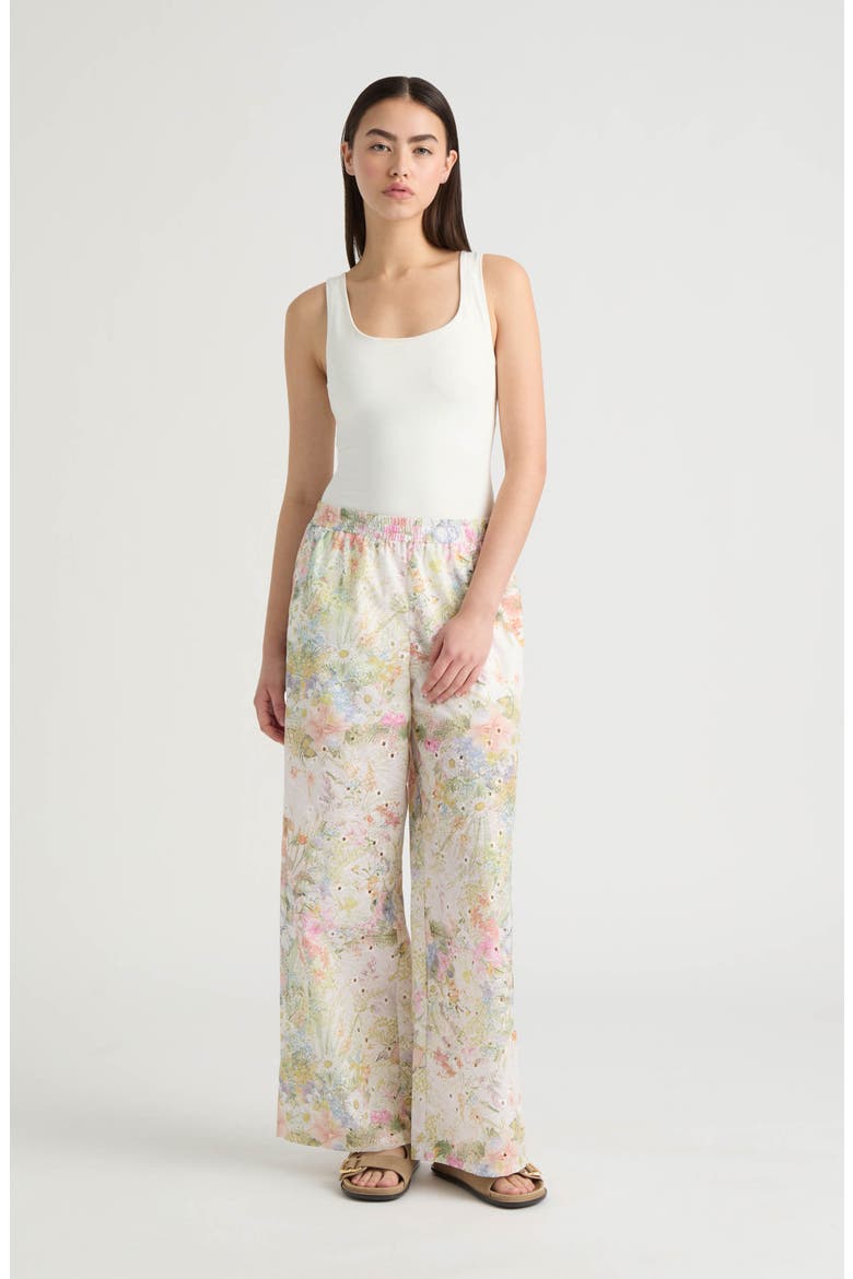 Embroidered Wide Leg Pants, Alternate, color, MULTI FLORAL