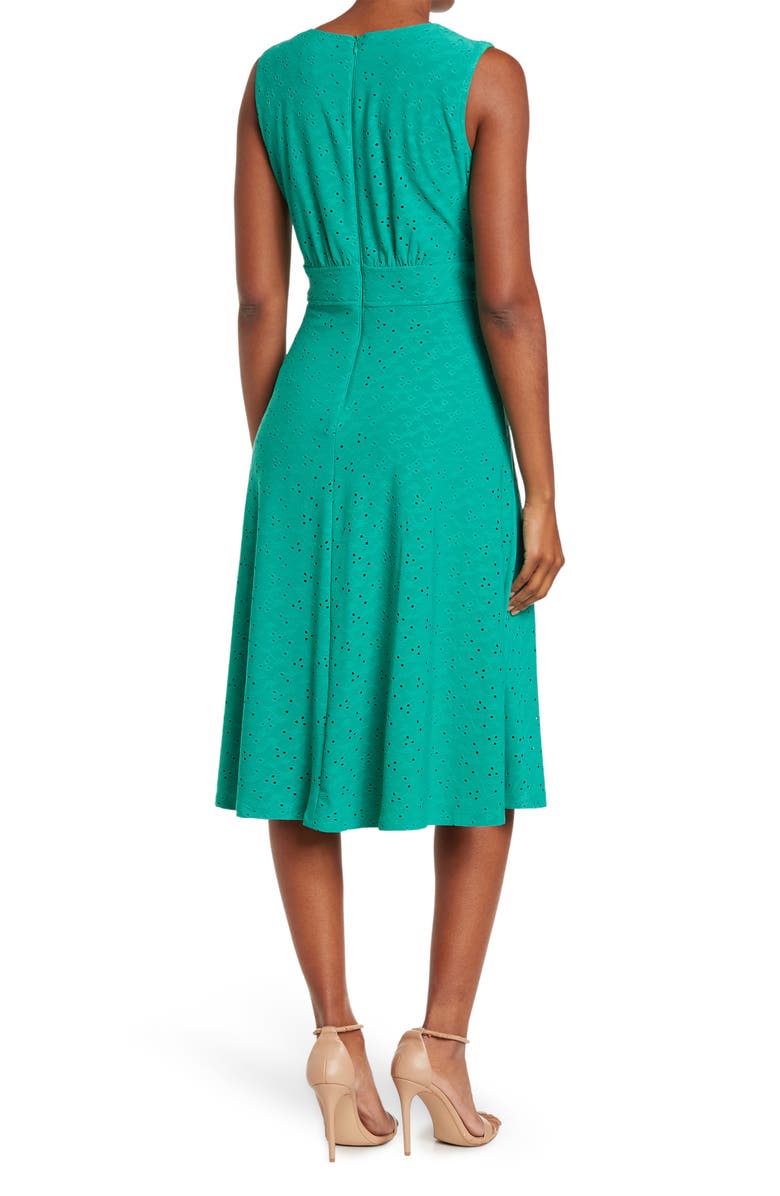 London Times Sleeveless Eyelet Midi Dress, Alternate, color,