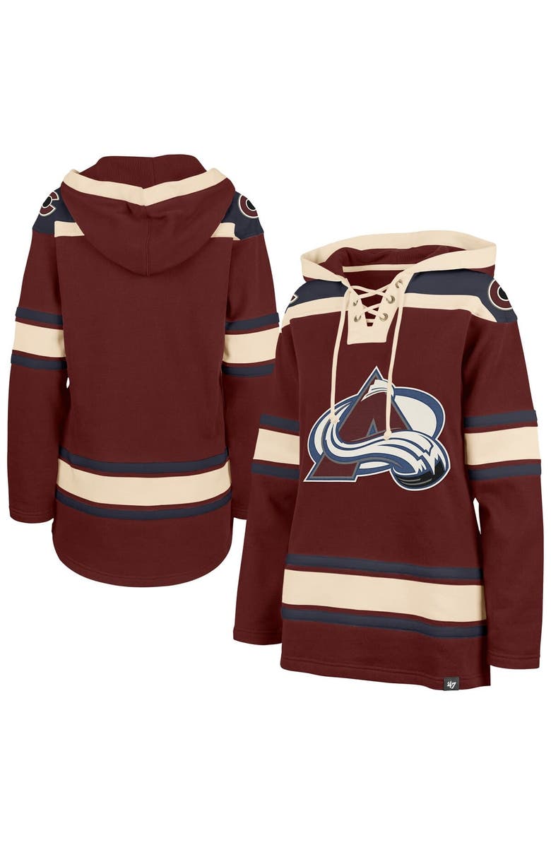 '47 Women's '47  Burgundy Colorado Avalanche Superior Lacer Pullover Hoodie, Alternate, color, Burgundy