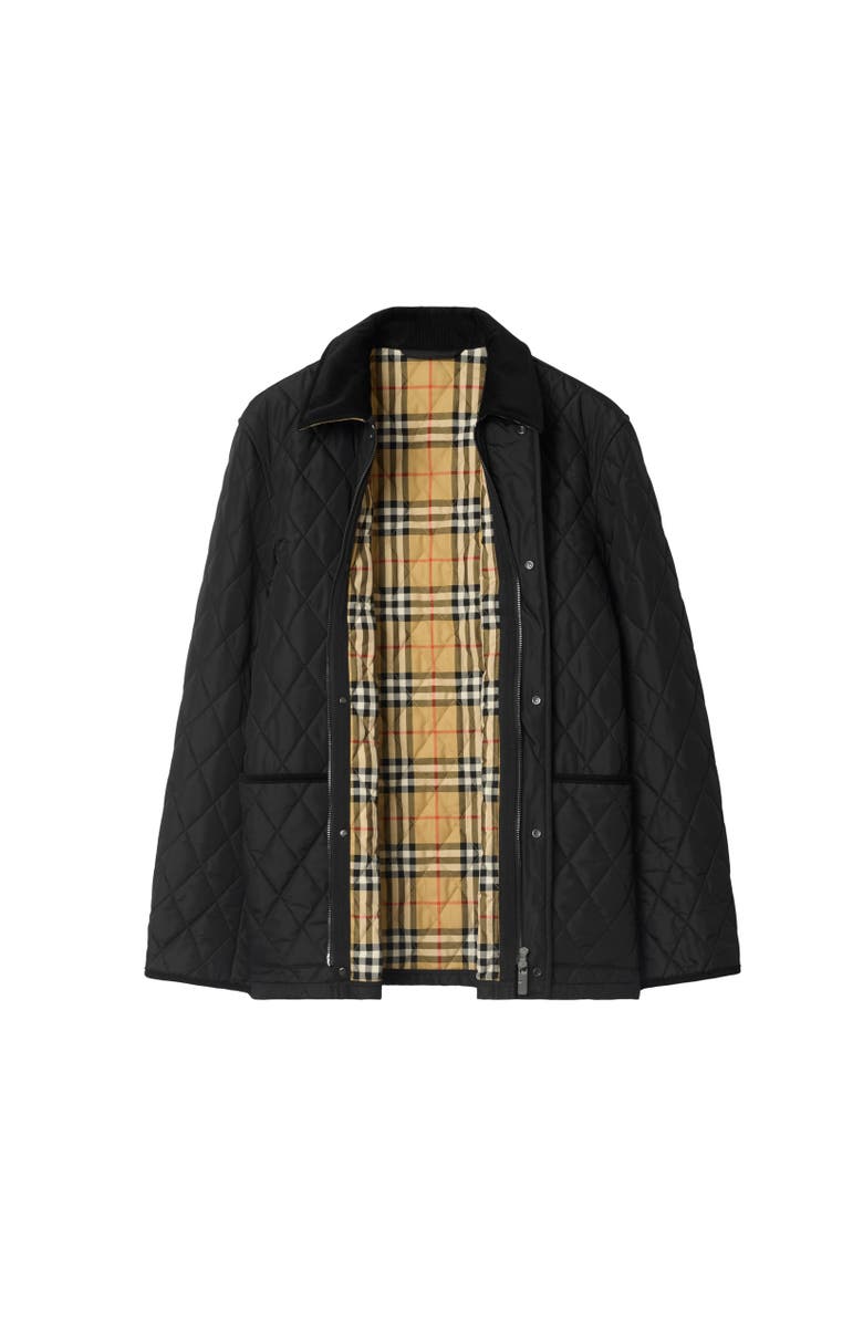 Burberry Quilted Nylon Barn Jacket, Alternate, color, Black