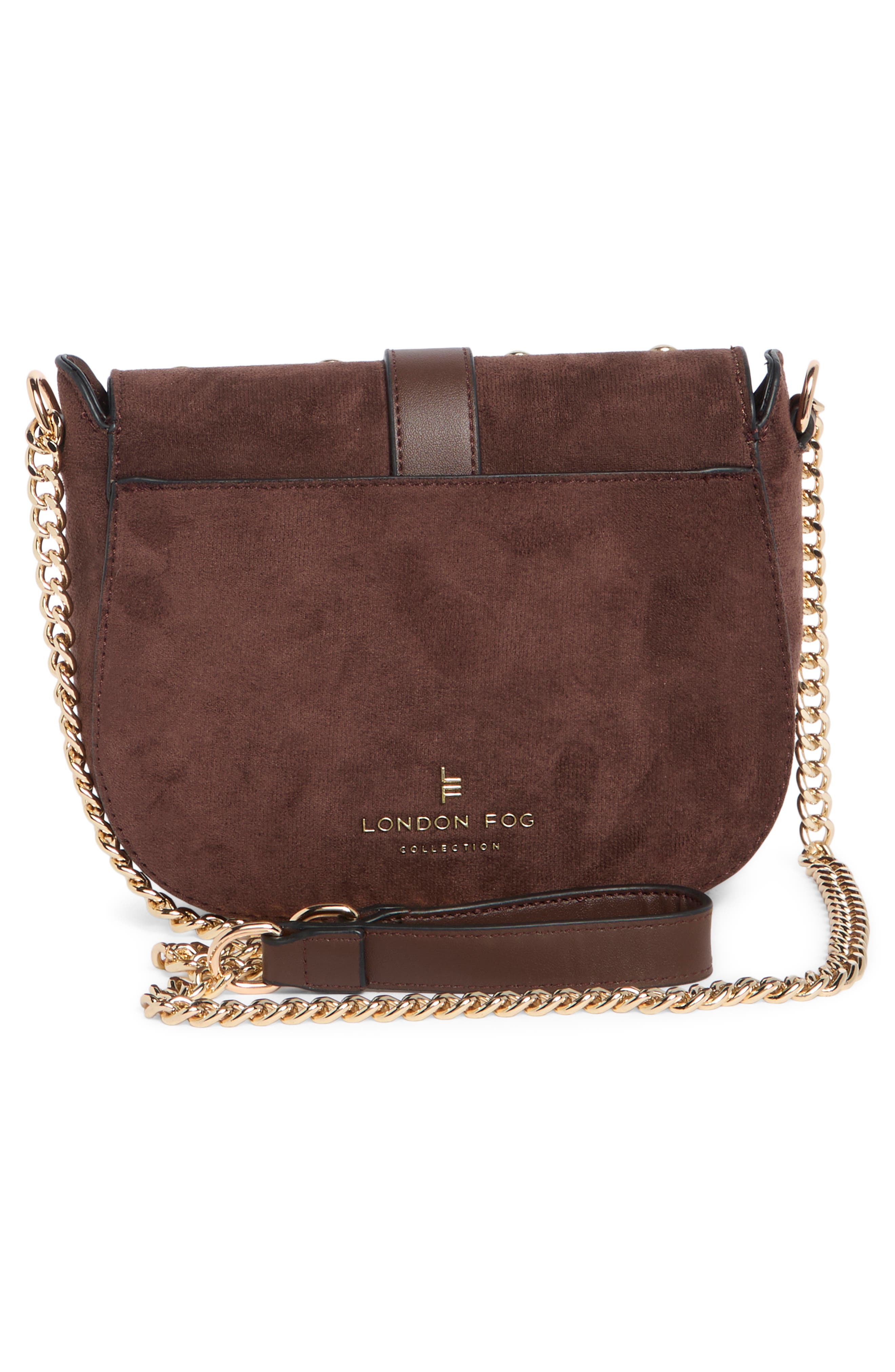 Studded Faux Suede Camera Bag, Alternate, color, CHOCOLATE