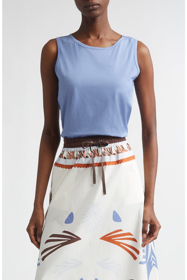 Cotton Jersey Shell, Main, color, SKY BLUE