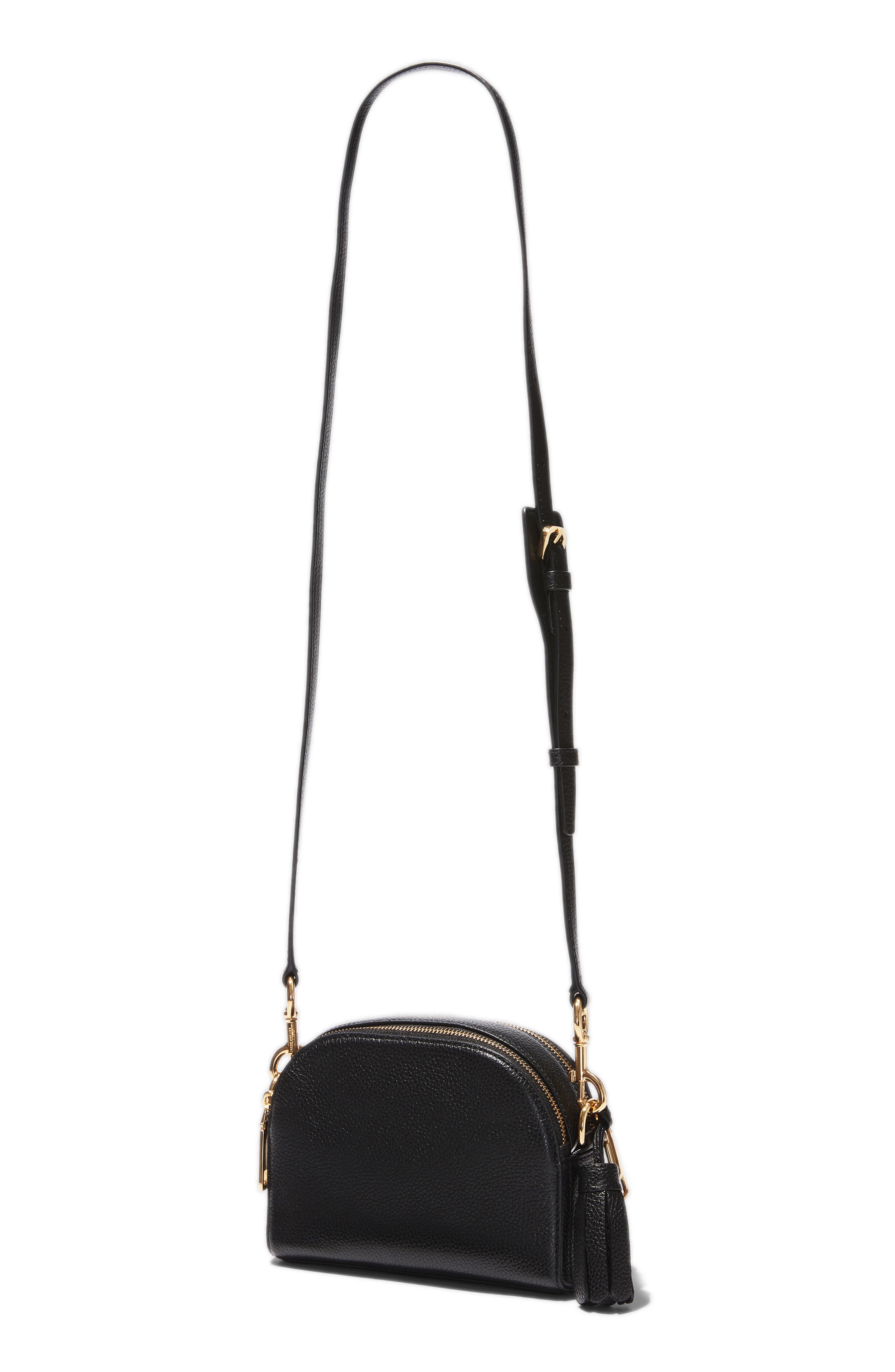 The Shutter Leather Crossbody Bag, Alternate, color, BLACK