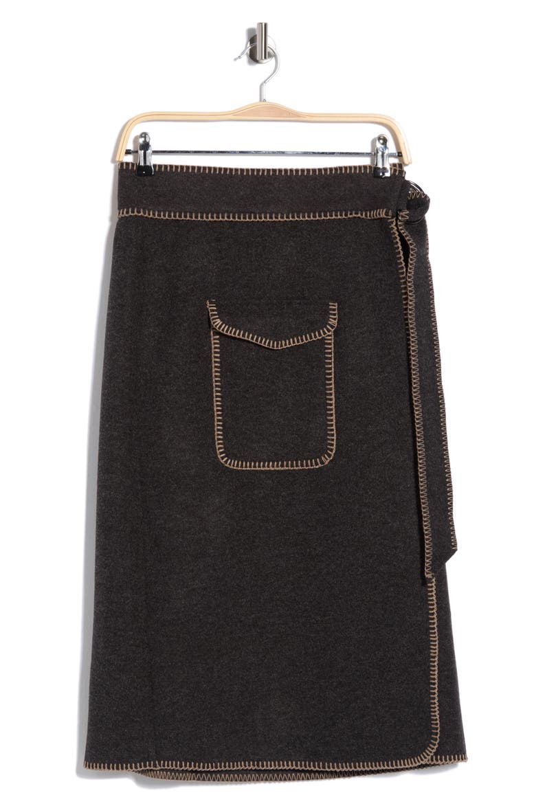 Adina Wrap Skirt, Main, color, BLACK HEATHER