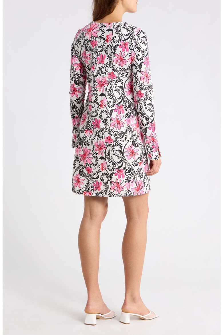 Aubri Long Sleeve Shift Dress, Alternate, color, WHITE