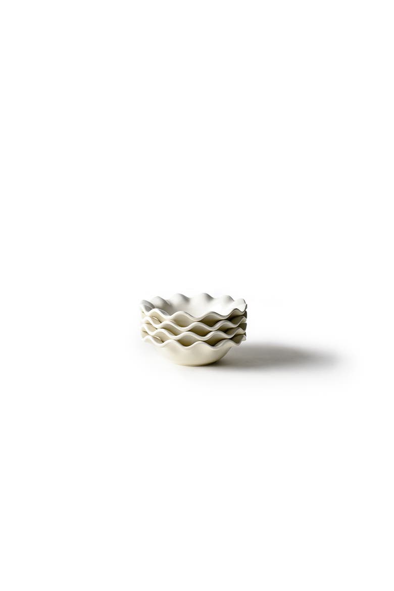 Signature White Ruffle Flare Small Bowl Set of 4, Main, color, White