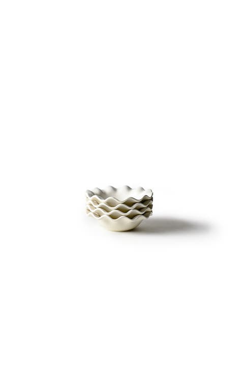 Signature White Ruffle Flare Small Bowl Set of 4