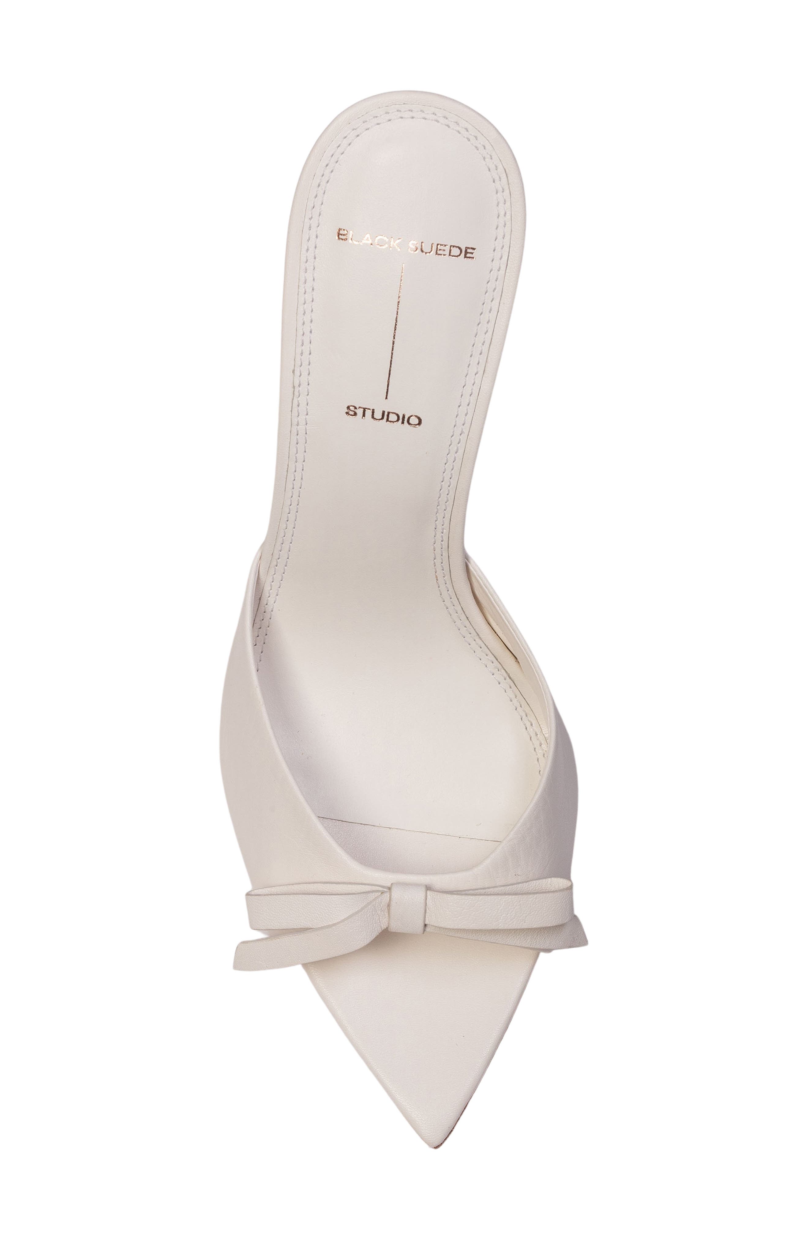 BLACK SUEDE STUDIO Brea Pointed Toe Sandal, Alternate, color, Coconut Buffed Nappa